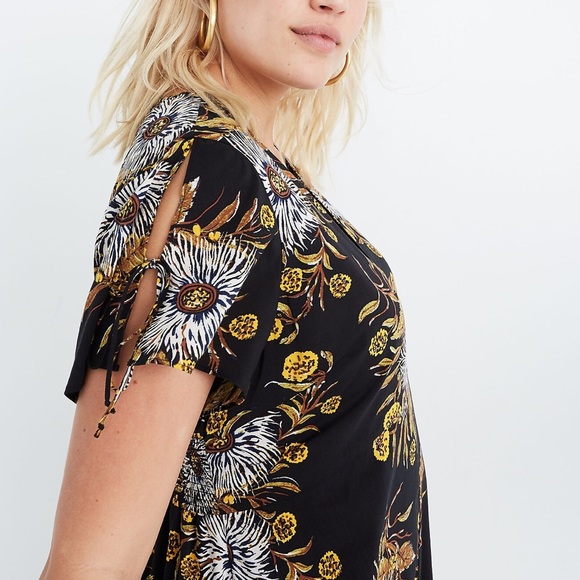 Open-Back Mini Dress in Painted Blooms - size 18 - Picture 4 of 5